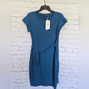 Merokeety Summer Short Sleeve T Shirt Dress with Tie Waist & Pockets Size S NWT